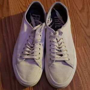 Mens frye white canvas shoes 9.5
